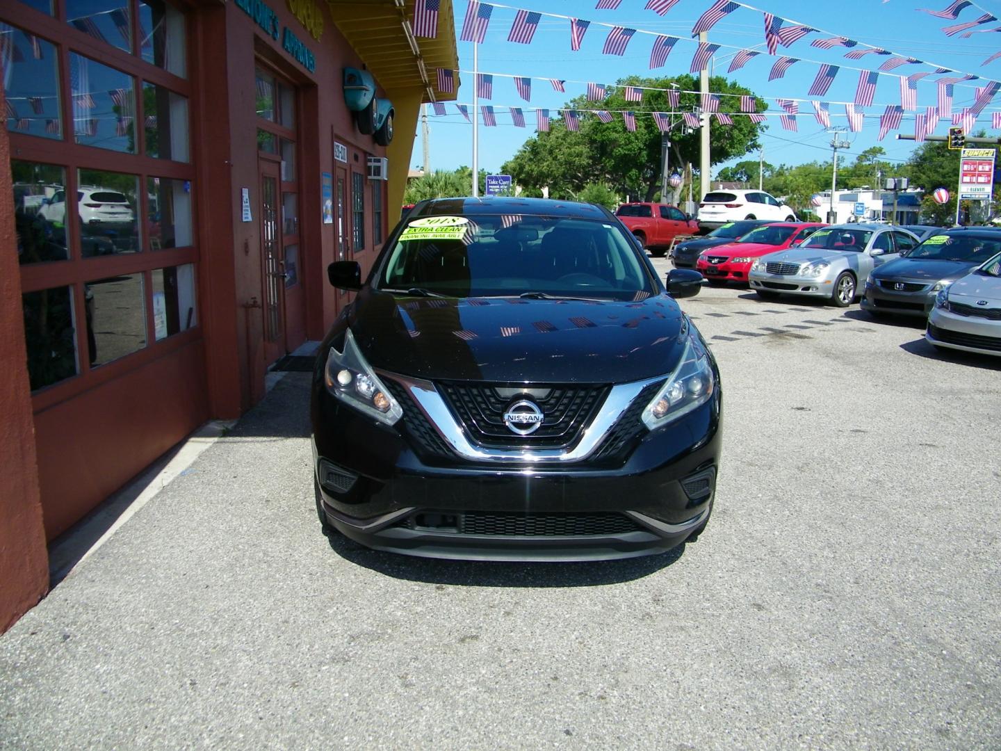 2018 Black /Black Nissan Murano S (5N1AZ2MG0JN) with an 3.5L V6 engine, Automatic CVT transmission, located at 4000 Bee Ridge Road, Sarasota, FL, 34233, (941) 926-0300, 27.298664, -82.489151 - Photo#1